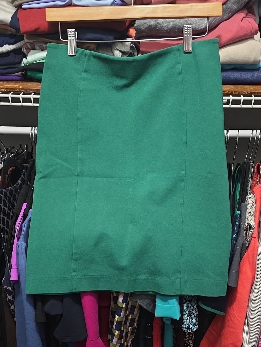 Ann Taylor Green Pull On Skirt